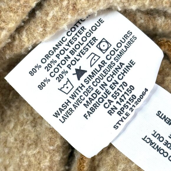 Frank & Oak Sweater Womens XS Camel Ochre Pullover Cropped Sweatshirt Neutral - Picture 6 of 6